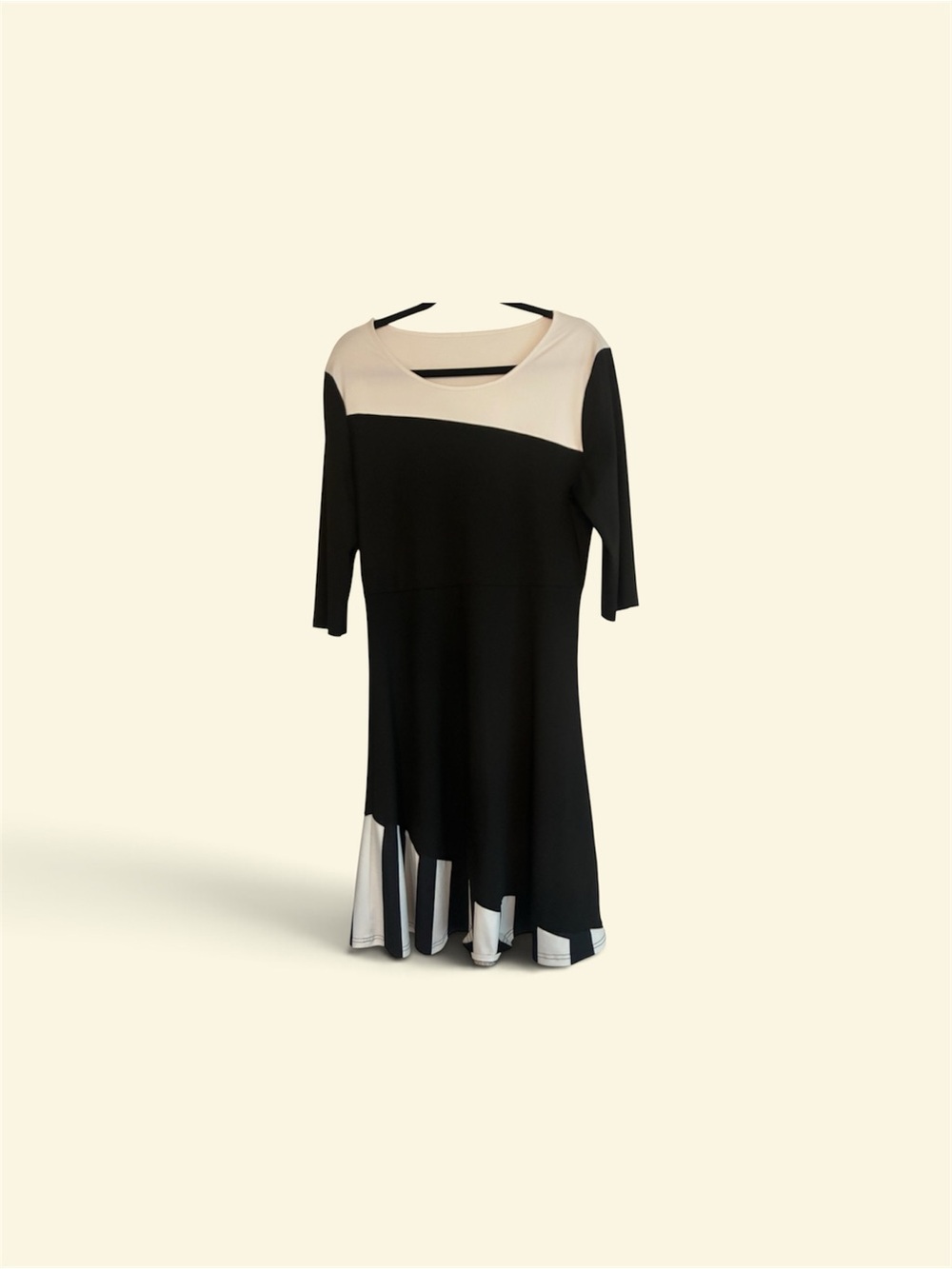 Black and Cream Colorblock Women's Dress